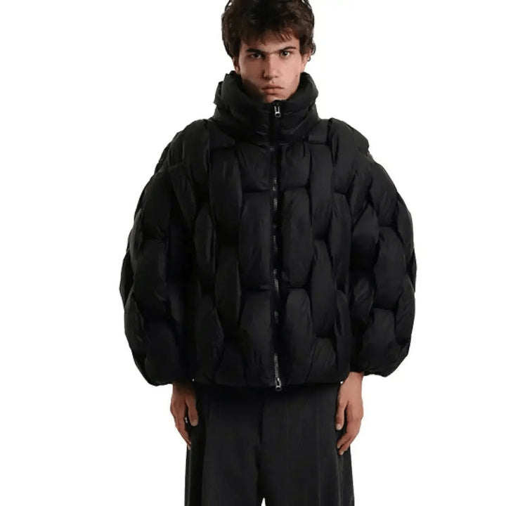 Doudoune femme oversize en duvet à col, courte et chaude pour l’hiver