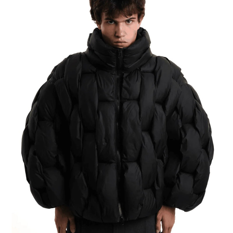 Doudoune femme oversize en duvet à col, courte et chaude pour l’hiver
