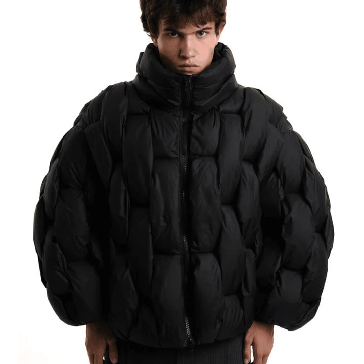 Doudoune femme oversize en duvet à col, courte et chaude pour l’hiver