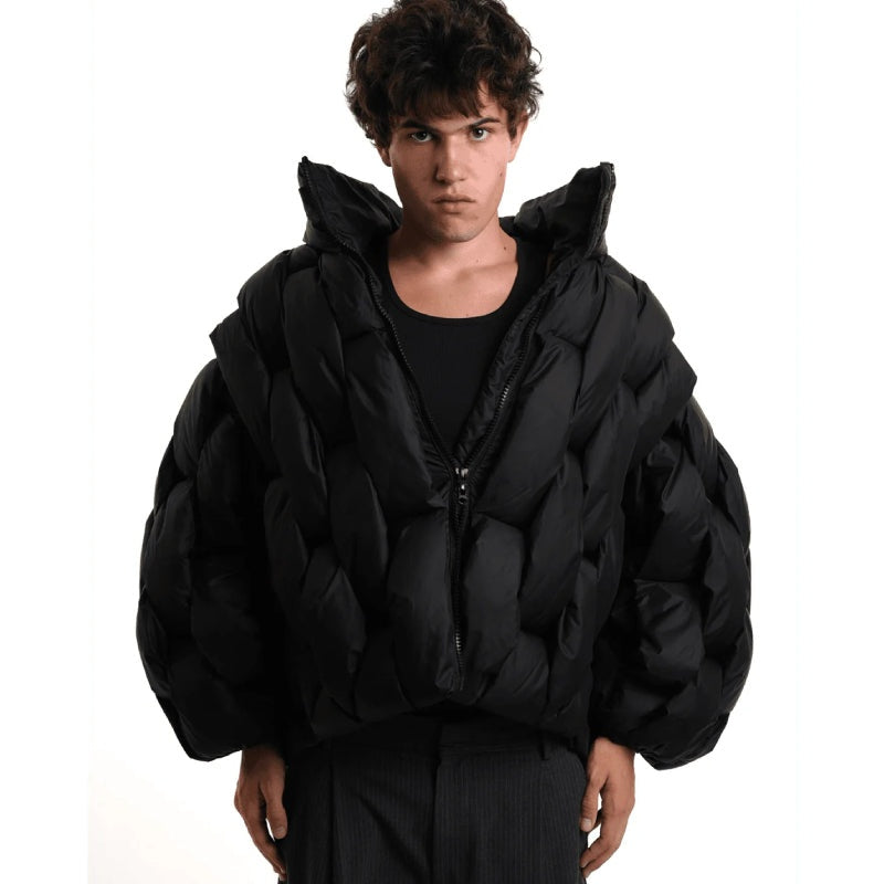 Doudoune femme oversize en duvet à col, courte et chaude pour l’hiver