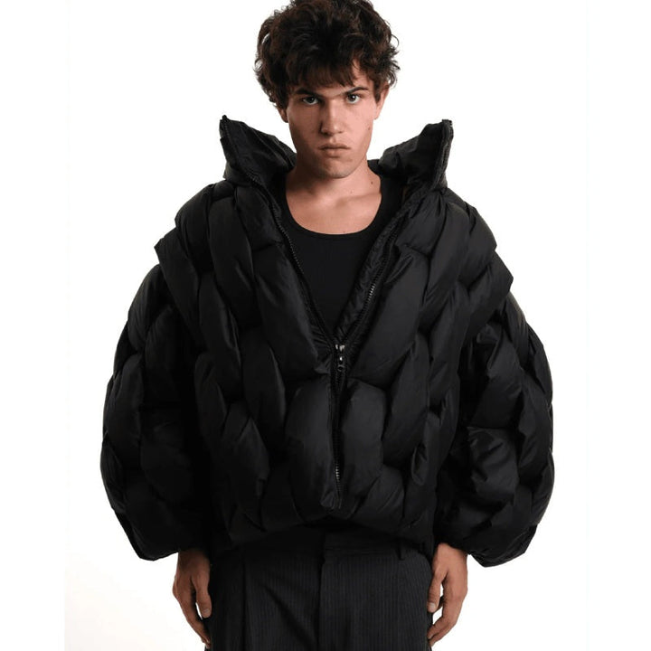 Doudoune femme oversize en duvet à col, courte et chaude pour l’hiver
