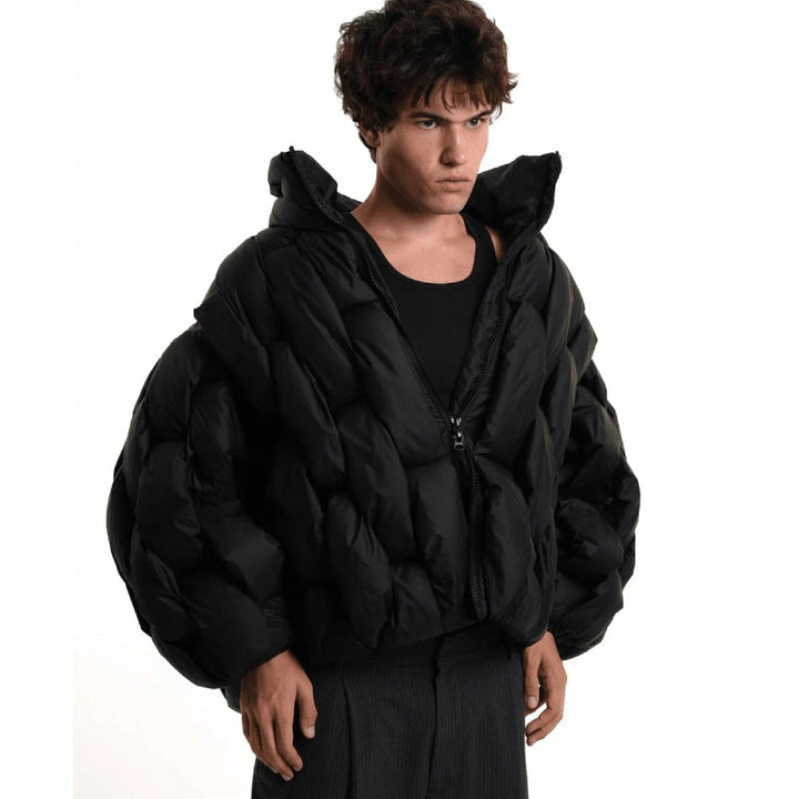 Doudoune femme oversize en duvet à col, courte et chaude pour l’hiver