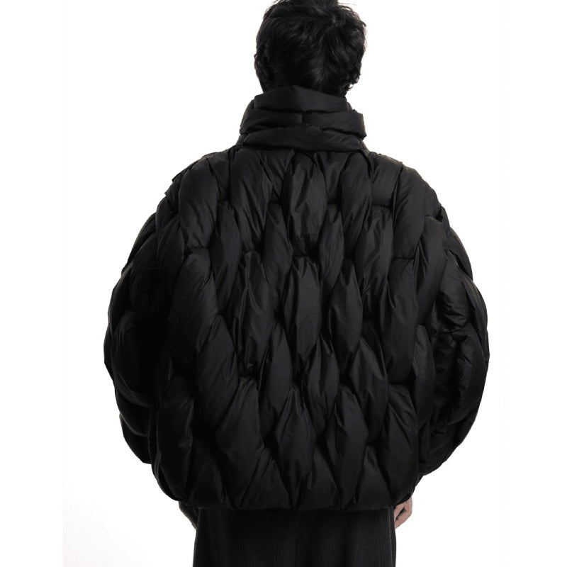 Doudoune femme oversize en duvet à col, courte et chaude pour l’hiver