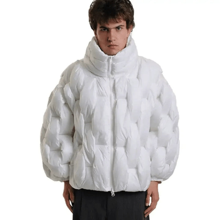 Doudoune femme oversize en duvet à col, courte et chaude pour l’hiver