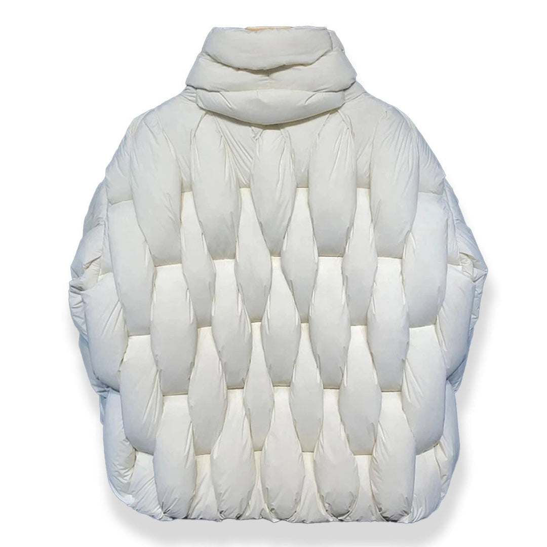 Doudoune femme oversize en duvet à col, courte et chaude pour l’hiver