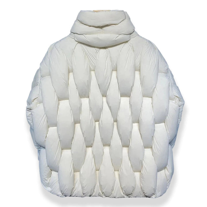 Doudoune femme oversize en duvet à col, courte et chaude pour l’hiver