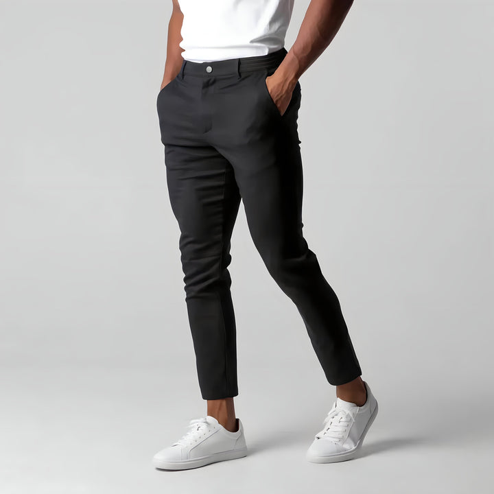 Men's slim-fit stretch cotton chino trousers for autumn