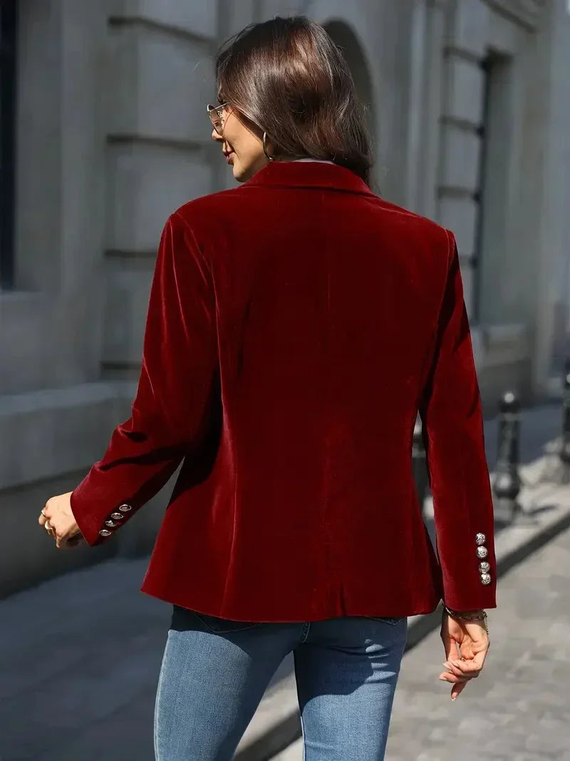 Blazer oversize pour femme en simili cuir avec col, pour l’automne, à styliser