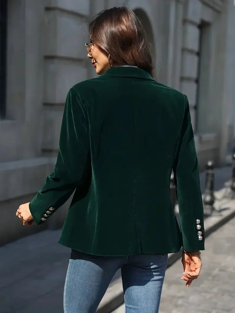 Blazer oversize pour femme en simili cuir avec col, pour l’automne, à styliser
