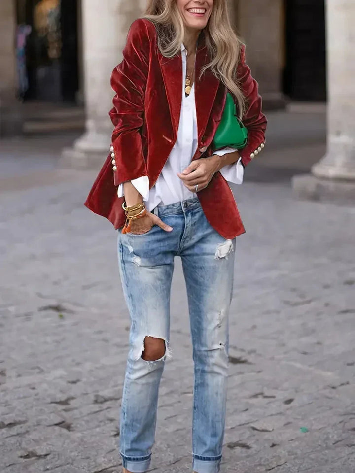 Blazer oversize pour femme en simili cuir avec col, pour l’automne, à styliser