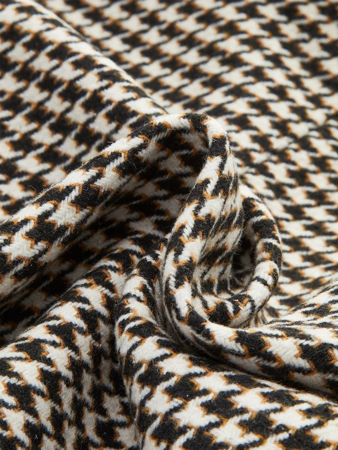 Blazer femme à motif pied-de-poule avec ceinture, coupe élégante et fente pour l'automne