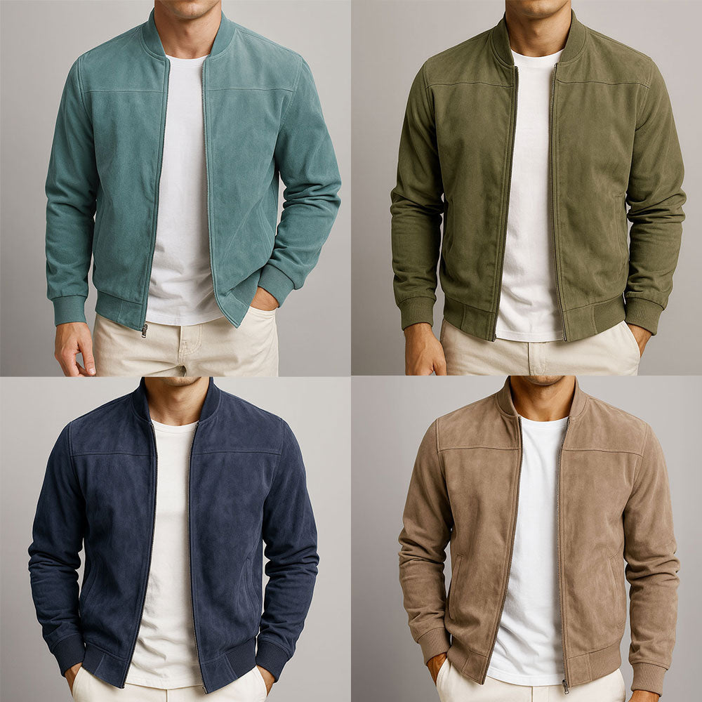 Veste en daim pour homme, élégante et urbaine, idéale pour la mi-saison et l’automne