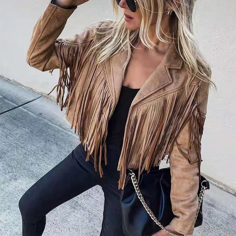 Veste à franges femme élégante et confortable pour l’été et l’automne