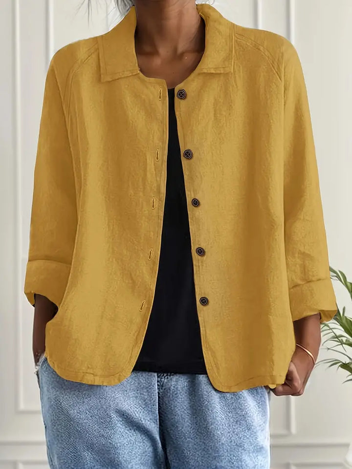 Lightweight women's cotton shirt cardigan, button-up autumn vest