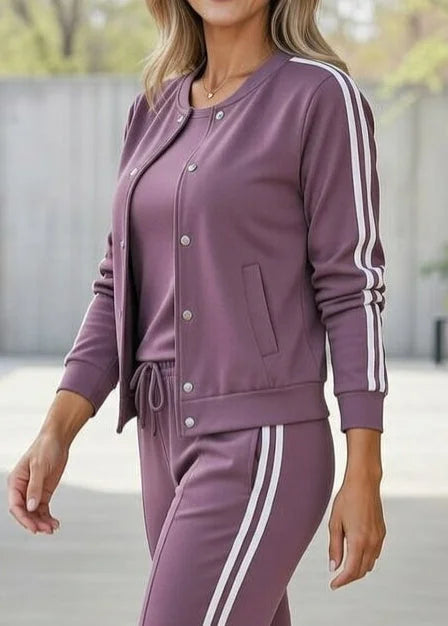 Ensemble de survêtement pour femme 3 pièces avec pantalon et haut en coton, pour l’automne
