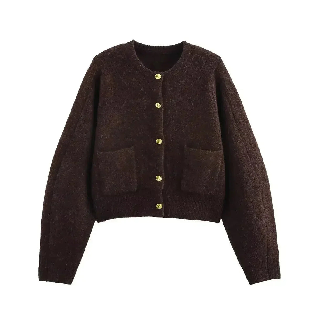 Gilet femme en maille douce à coupe décontractée avec poches, idéal pour l’automne