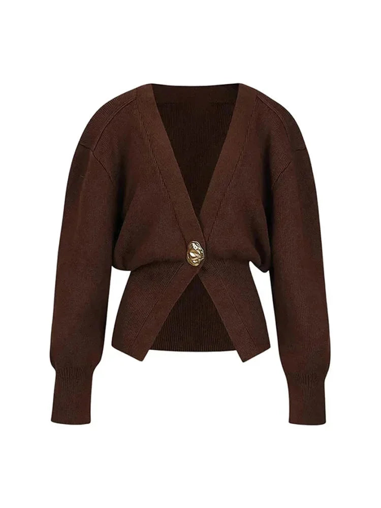 Gilet léger pour femme à col en V avec boutons décoratifs pour la saison estivale