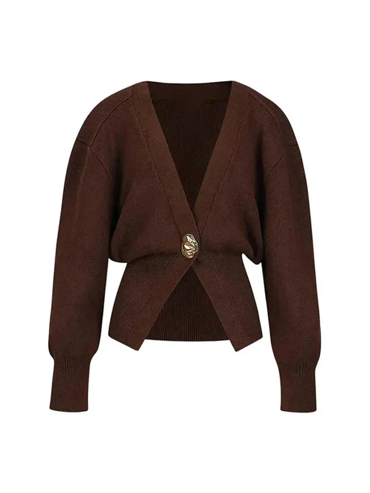 Gilet léger pour femme à col en V avec boutons décoratifs pour la saison estivale