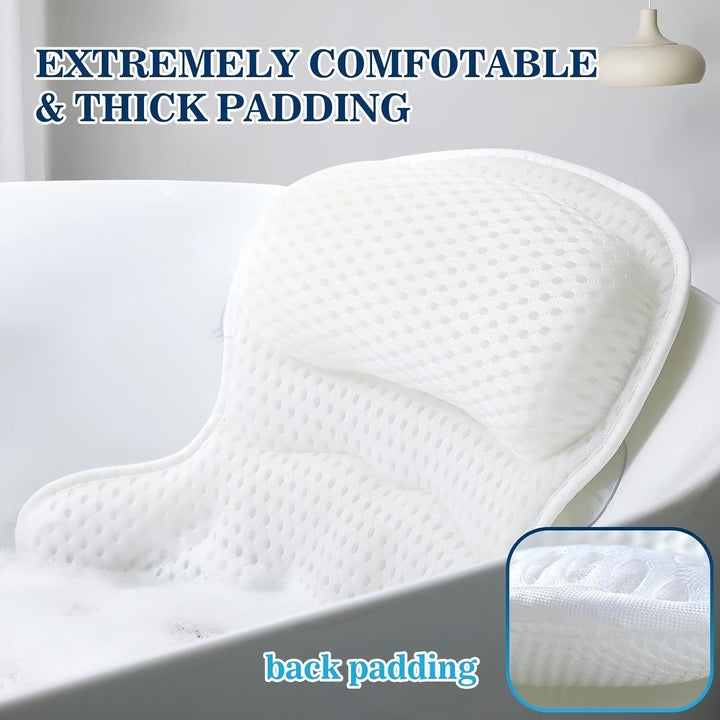 Coussin de bain LuxieSpa 4D Luxe - Coussin respirant avec support pour le cou et le dos pour un bain relaxant