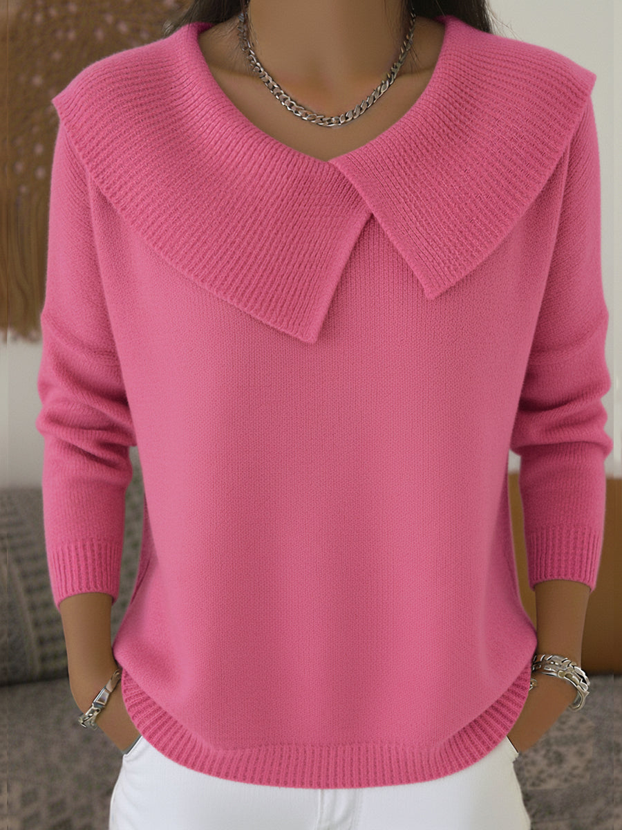 Pull femme en maille à col rond pour l'automne, pour des tenues quotidiennes