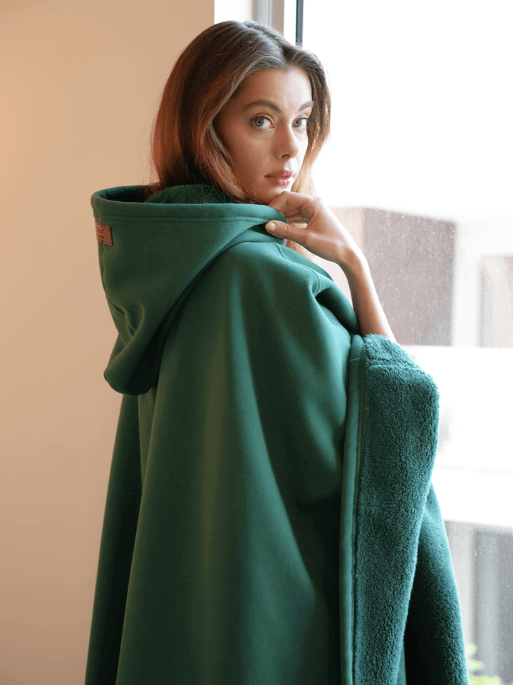 Couverture à capuche oversize pour femme, plaid portable pour la fin de l’été et l’automne