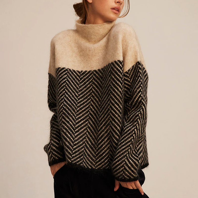 Pull homme en laine mérinos à col montant en maille élégante pour l’automne et l’hiver
