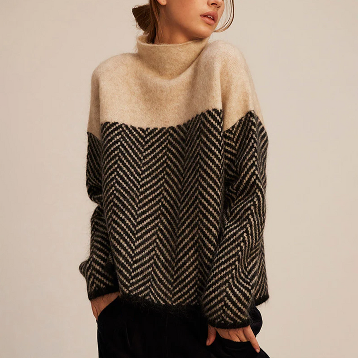 Pull homme en laine mérinos à col montant en maille élégante pour l’automne et l’hiver