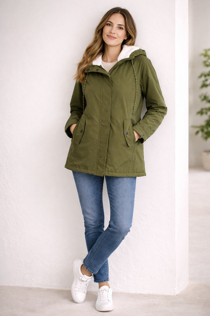 Parka imperméable pour femme à capuche, doublée en polaire, automne-hiver