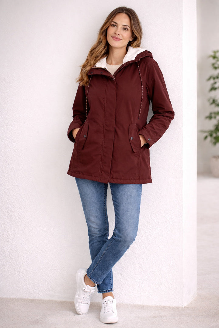 Parka imperméable pour femme à capuche, doublée en polaire, automne-hiver