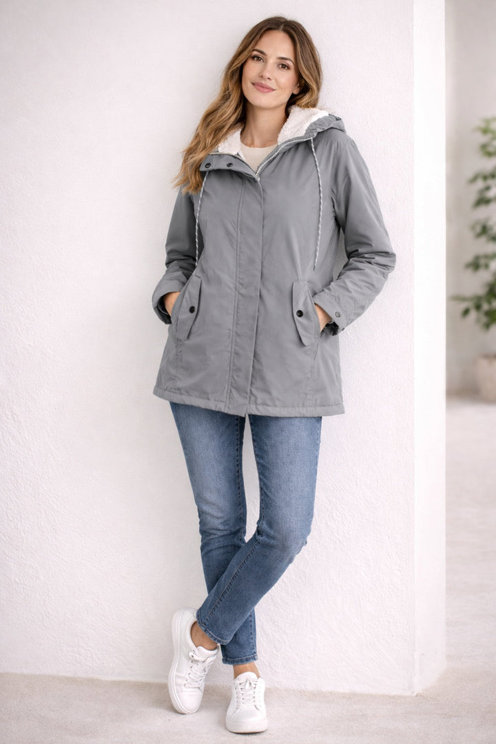 Parka imperméable pour femme à capuche, doublée en polaire, automne-hiver