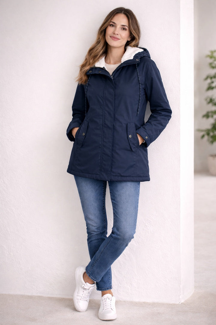 Parka imperméable pour femme à capuche, doublée en polaire, automne-hiver