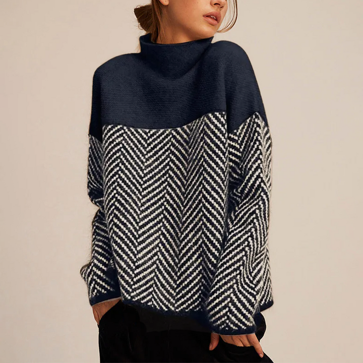 Pull homme en laine mérinos à col montant en maille élégante pour l’automne et l’hiver