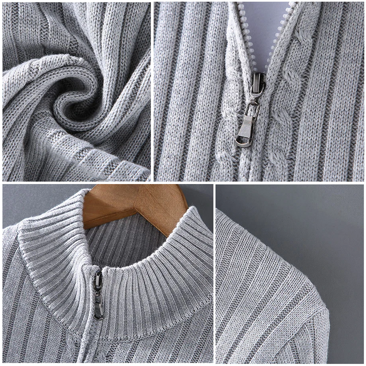 Pierre™ - Shetland wool cardigan for men with zipper