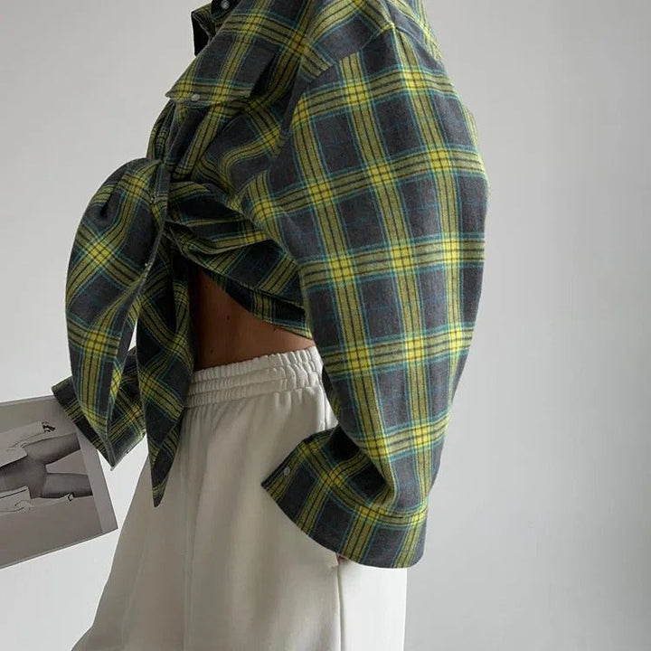 Kaia | Chemise Vintage Oversize pour Femmes avec Manches Longues et Col élégant