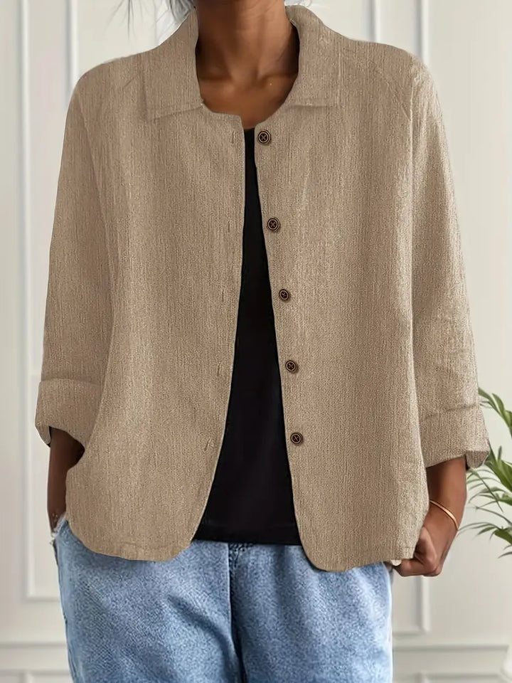 Lightweight women's cotton shirt cardigan, button-up autumn vest