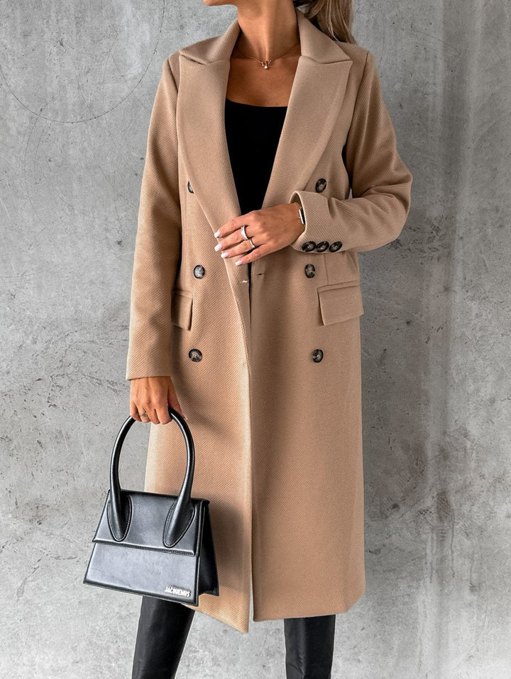 Manteau long femme élégant et chaud pour la fin de l’été et l’automne