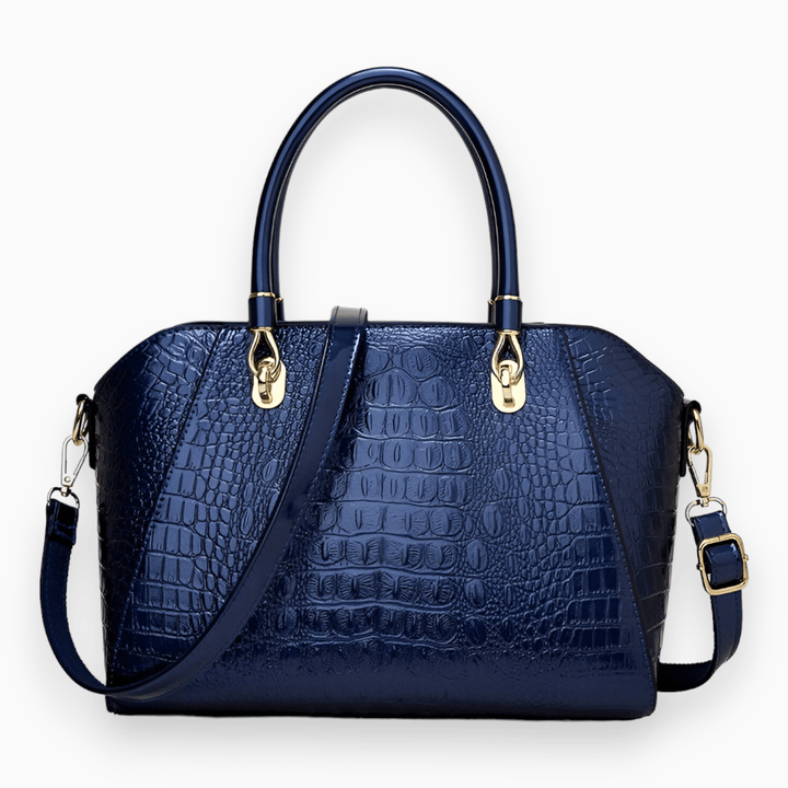 Sac à main en cuir avec embossage crocodile, un look luxueux et élégant.