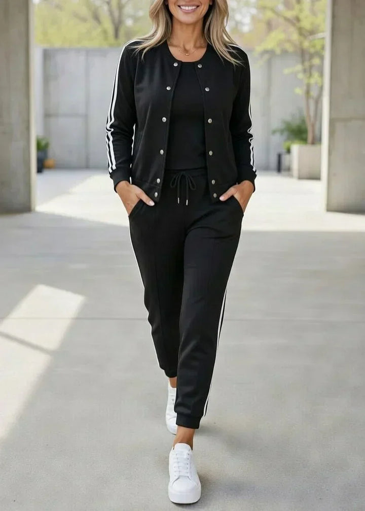 Ensemble de survêtement pour femme 3 pièces avec pantalon et haut en coton, pour l’automne