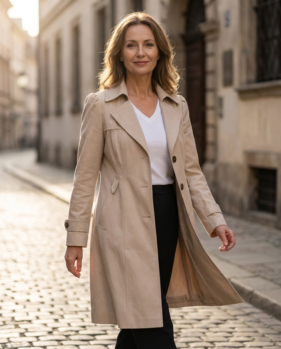 Women’s wool-blend coat for fall and winter