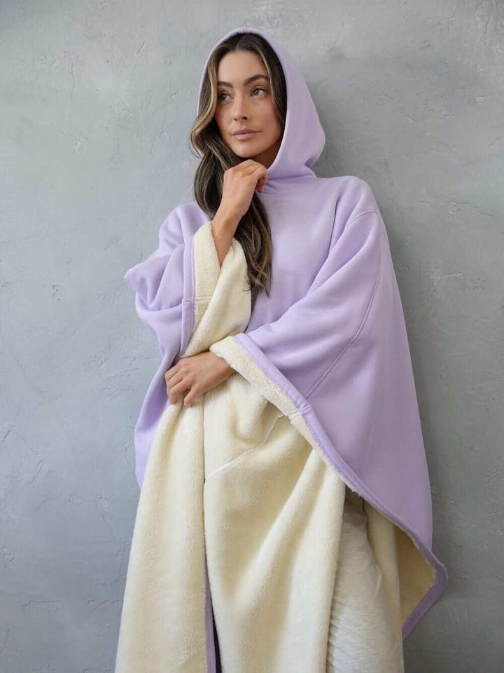 Couverture à capuche oversize pour femme, plaid portable pour la fin de l’été et l’automne