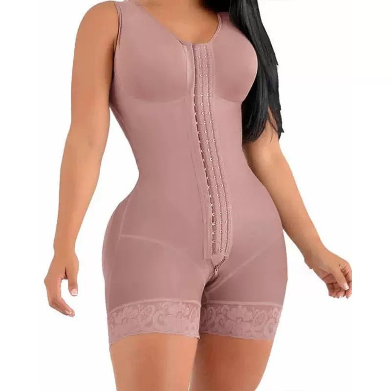 Women’s breathable cotton shaping bodysuit with a zipper for autumn