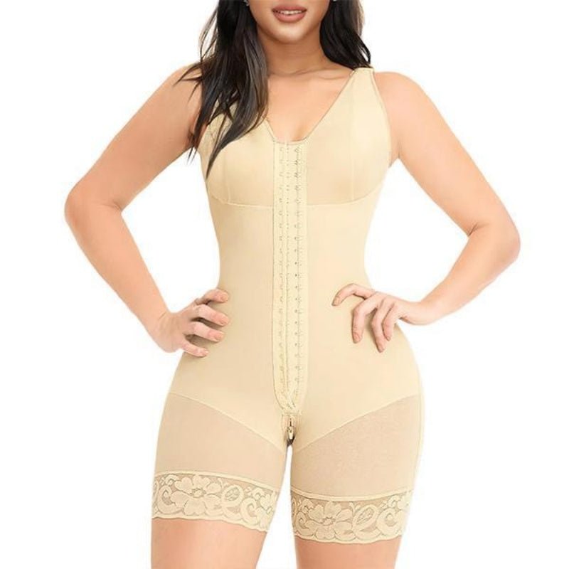 Women’s breathable cotton shaping bodysuit with a zipper for autumn
