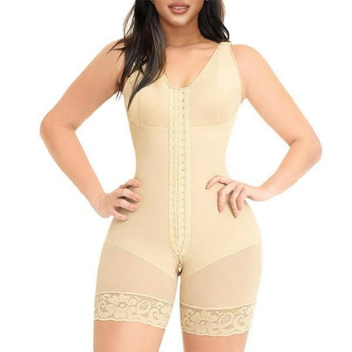 Women’s breathable cotton shaping bodysuit with a zipper for autumn