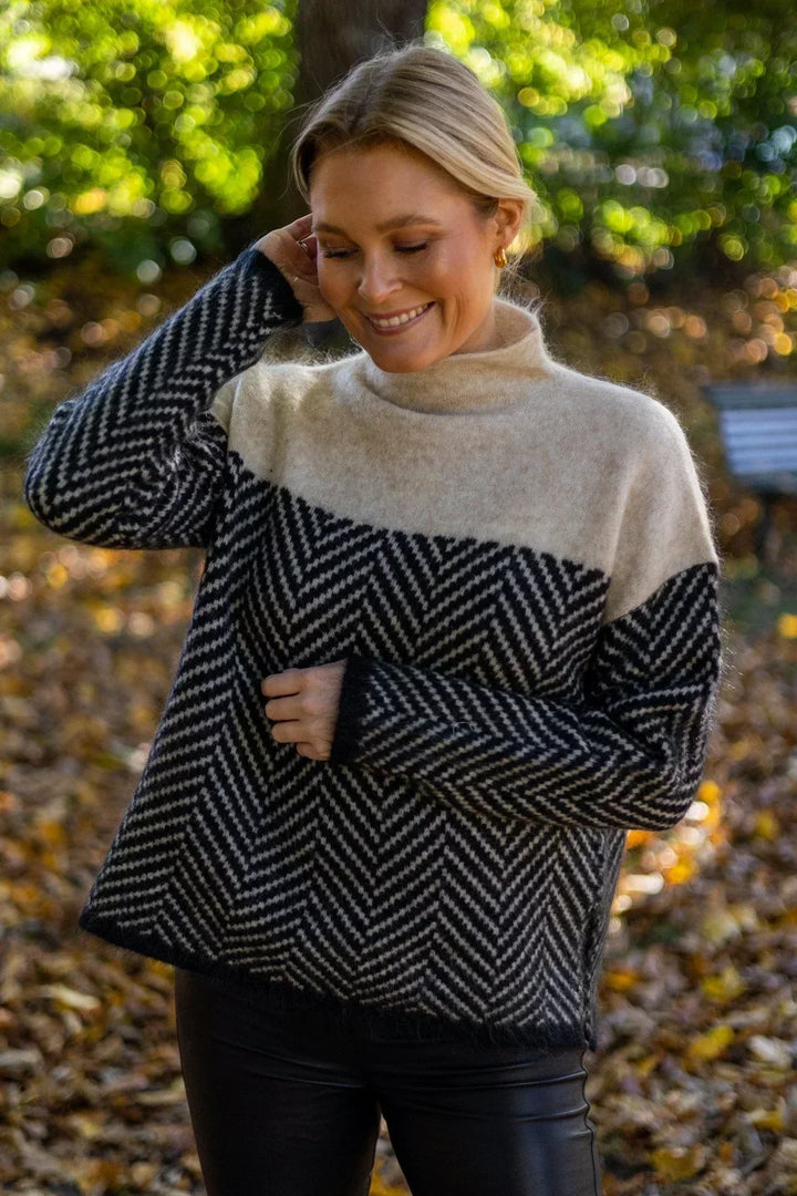 Pull homme en laine mérinos à col montant en maille élégante pour l’automne et l’hiver