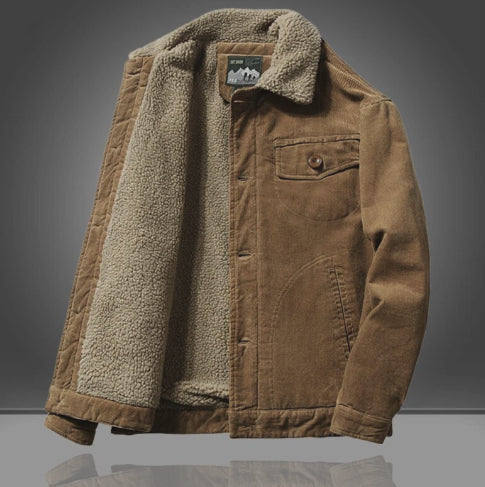 Women's cropped quilted corduroy jacket, warm for autumn and cooler days