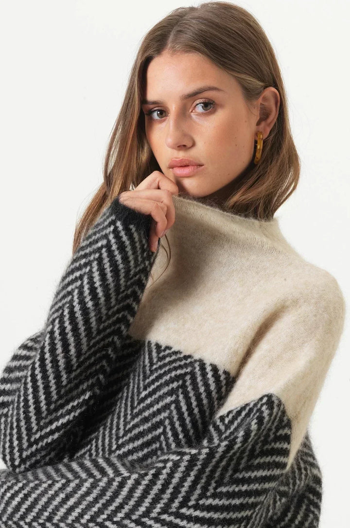 Pull homme en laine mérinos à col montant en maille élégante pour l’automne et l’hiver