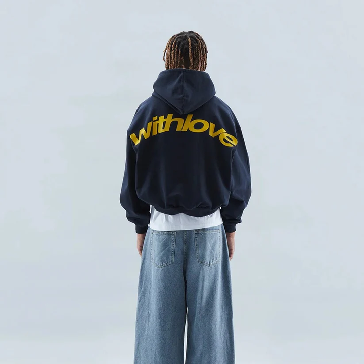 Oversized cotton hoodie with a print for streetwear autumn outfits