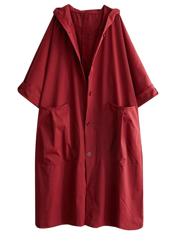 Parka trench femme longue en coton avec capuche pour l’automne