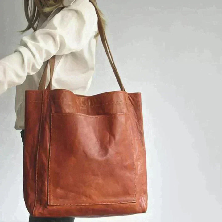 Sac cabas en cuir pour femme, sac à bandoulière d’automne
