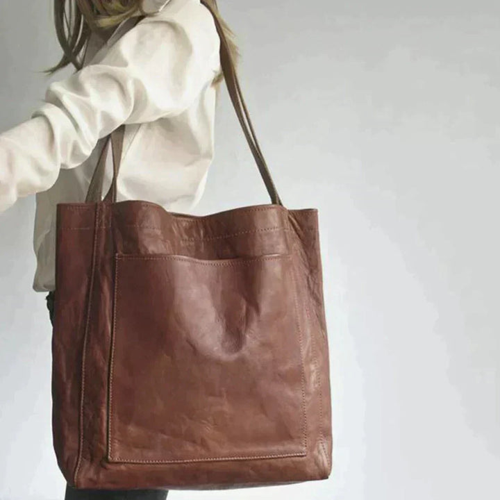 Sac cabas en cuir pour femme, sac à bandoulière d’automne